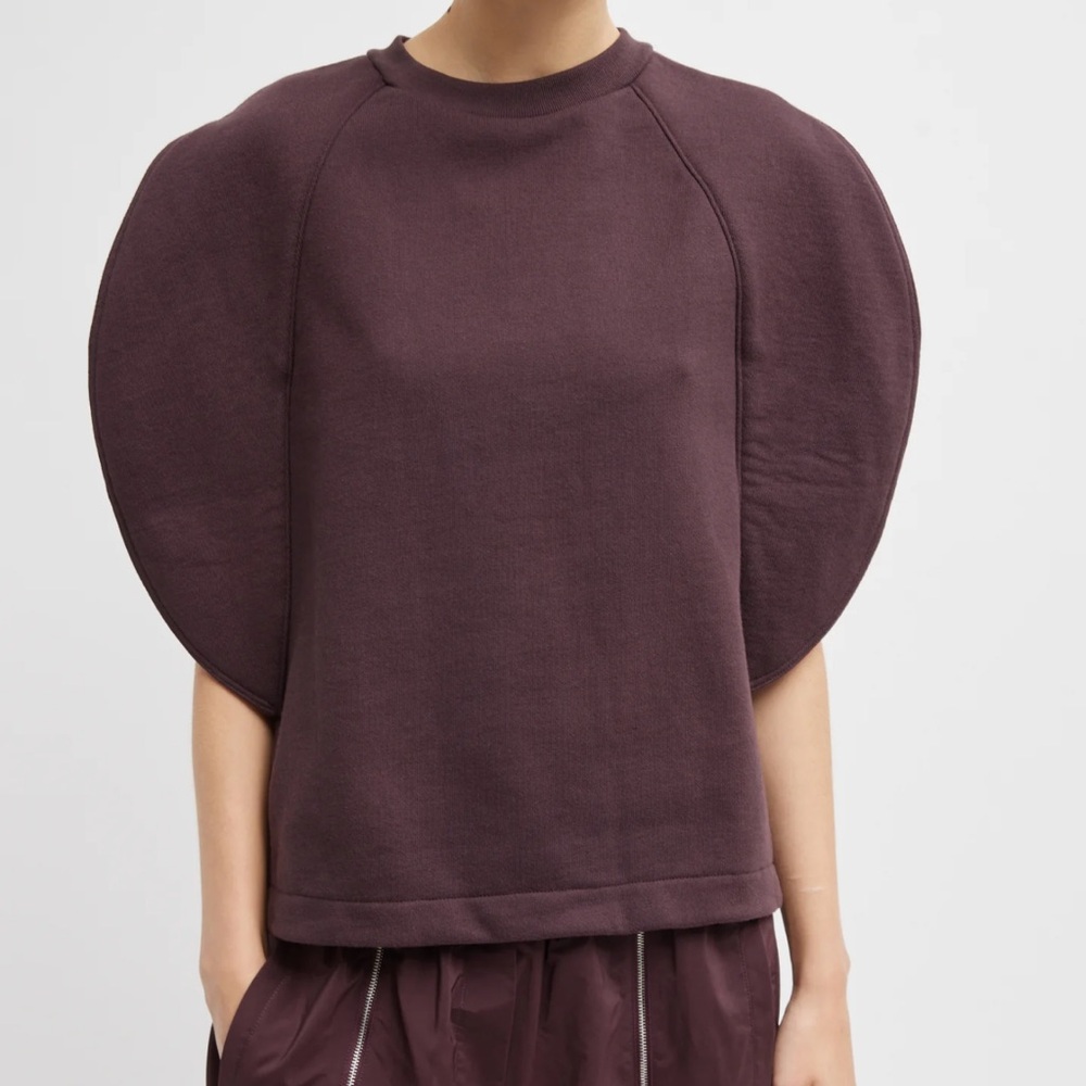 NWOT Tibi Rounded Neck sweatshirt Malbec medium